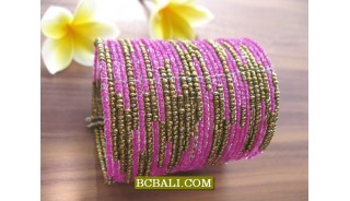 Multi Seeds Beading Cuff Bracelets Motif 